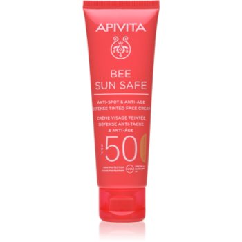 Apivita Bee Sun Safe Anti-Spot and Anti-Age Tinted Face Cream SPF50 crema de fata cu efect de protectie SPF 50 - imagine 2